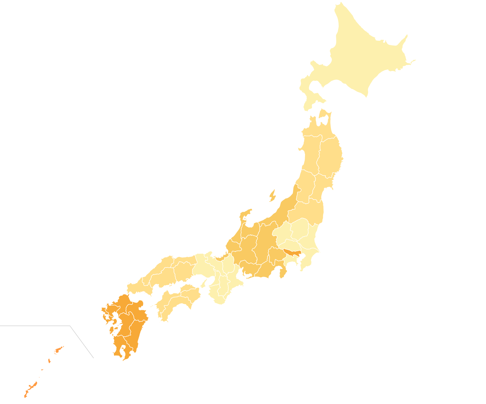 地域別 サイネージ台数とリーチ数の一覧
